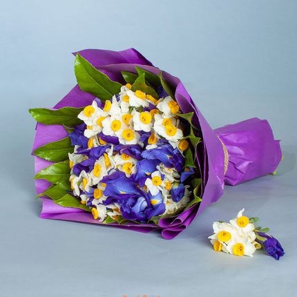 دسته گل ترکیبی زنبق و نرگس